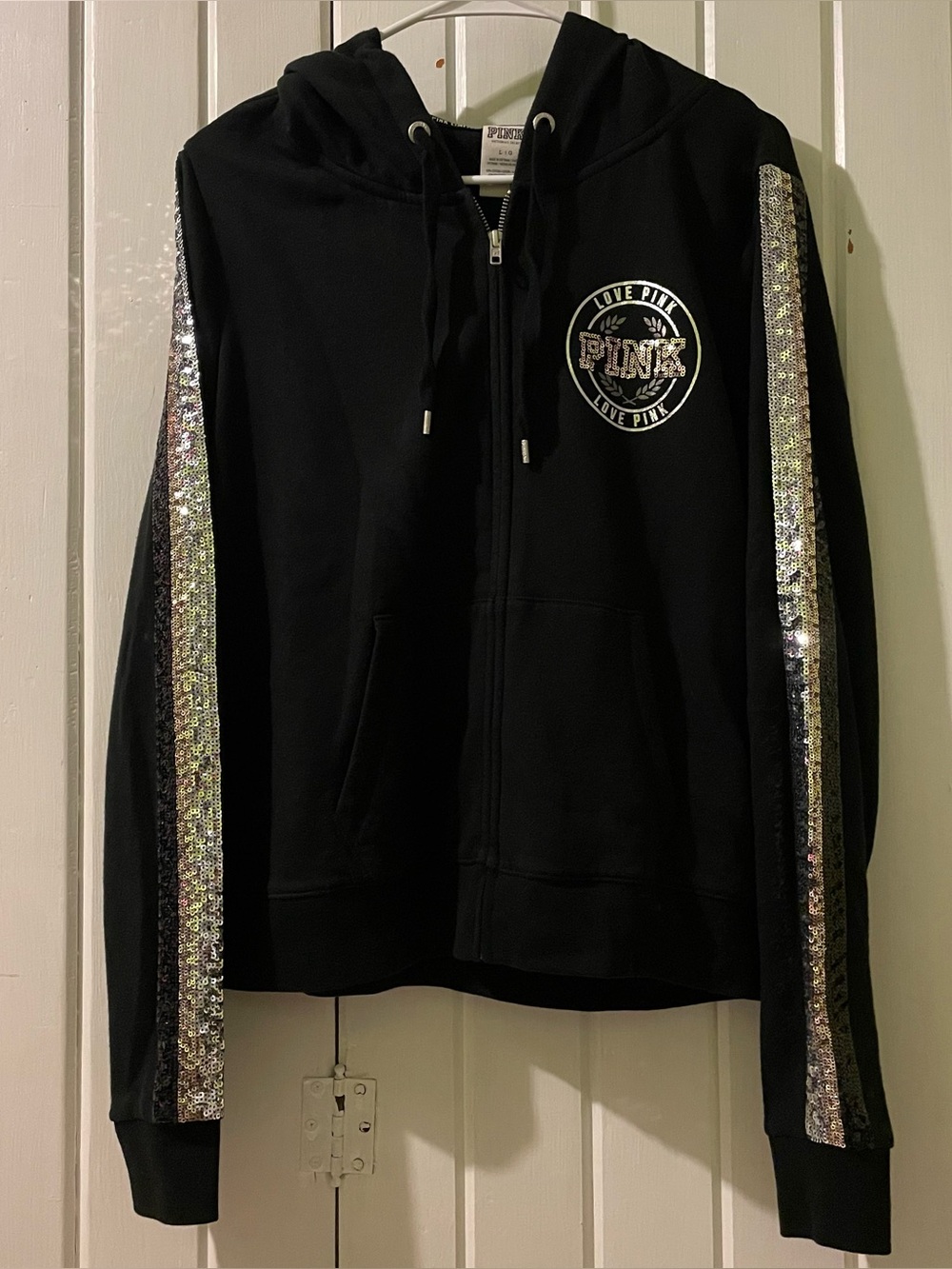 VS. PINK bling hoodie-large NWOT